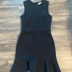 Loft black ruffle hem dress
